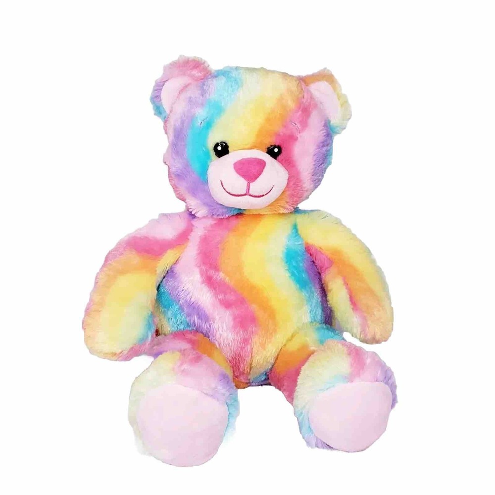 Build A Bear Tropicana Rainbow Swirl Teddy Bear 16" Plush 2012 BABW Retired